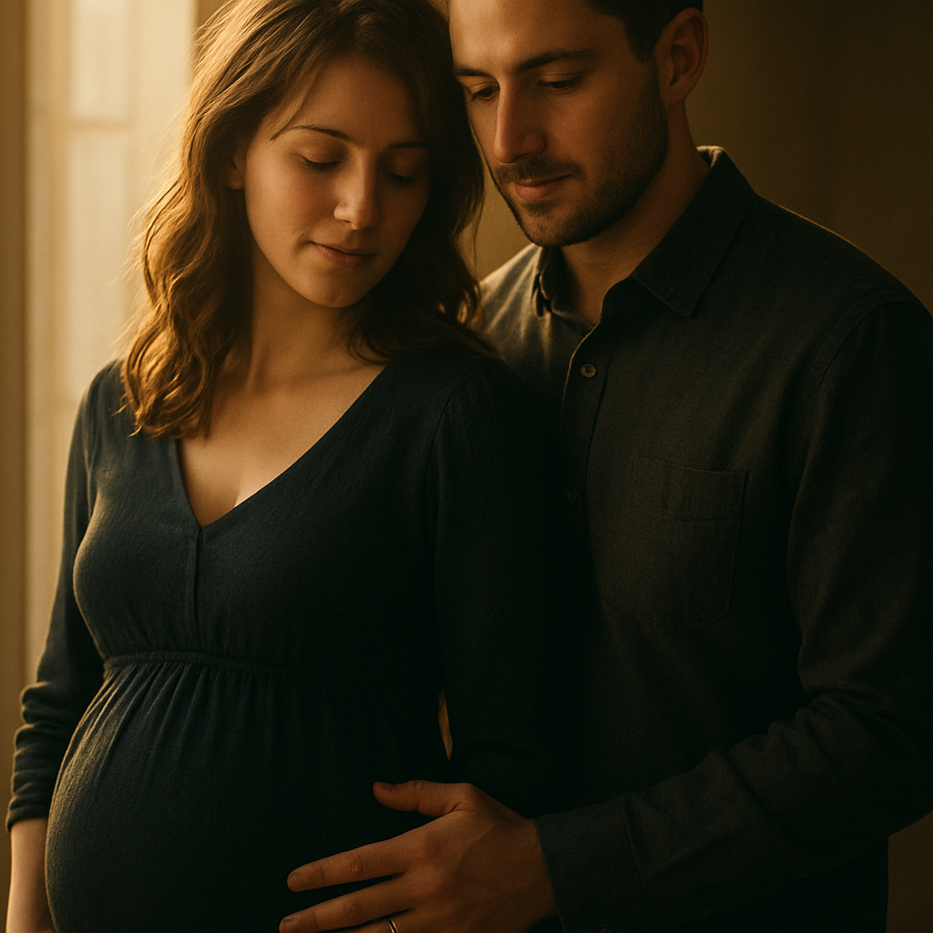 Expecting father with his partner